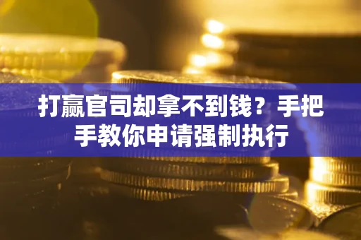 北京打赢官司却拿不到钱？手把手教你申请强制执行
