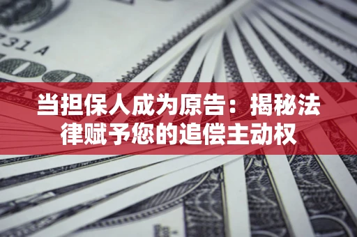 北京当担保人成为原告:揭秘法律赋予您的追偿主动权 北京当担保人成为原告:揭秘法律赋予您的追偿主动权